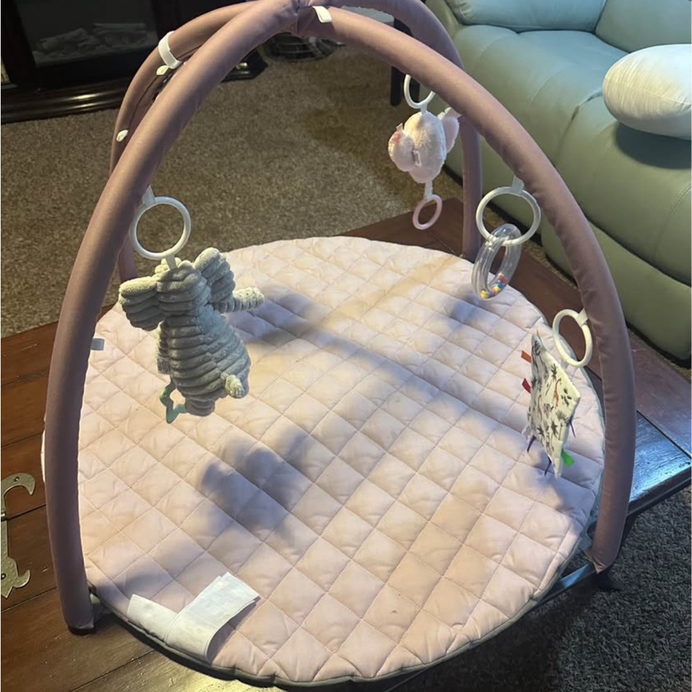 Pink Baby Play Gym with Hanging Toys